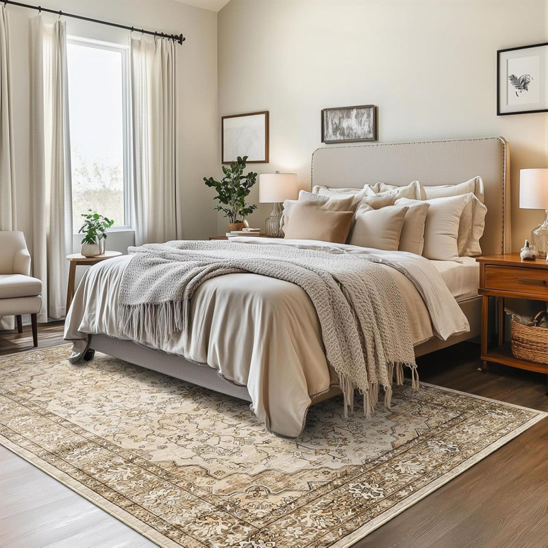 Rectangle 160 cm x 230 cm Shaggy Washable Area Rug