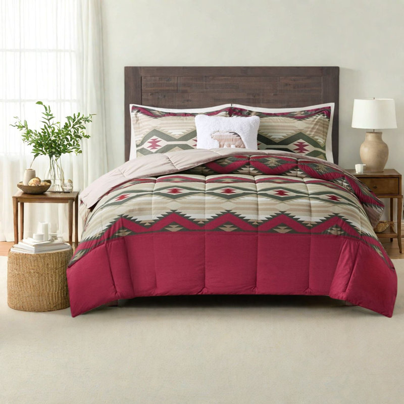 Ensembles de literie pour très grand lit de campagne, édredon en polyester doux avec coussin décoratif en sherpa