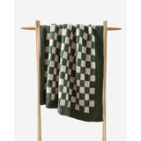 Checkerboard Knitted Throw Blanket