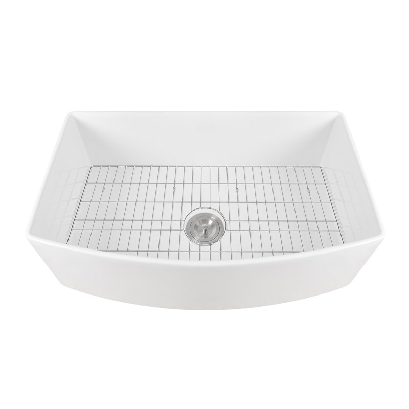 Évier de cuisine à simple cuve DeerValley Fireclay, H 10 po x l 30 po x P 21 po
