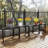 (Set Of 4) Outdoor Metal Patio Stools Heavy Duty Iron Stools for BBQ Seating or Plant Stand