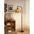 Japanese-style metal and rattan floor lamp