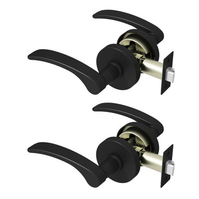 Brook Passage Door Lever Modern Concealed Design For (Hall & Closet) – Sleek Minimalist Style in Matte Black