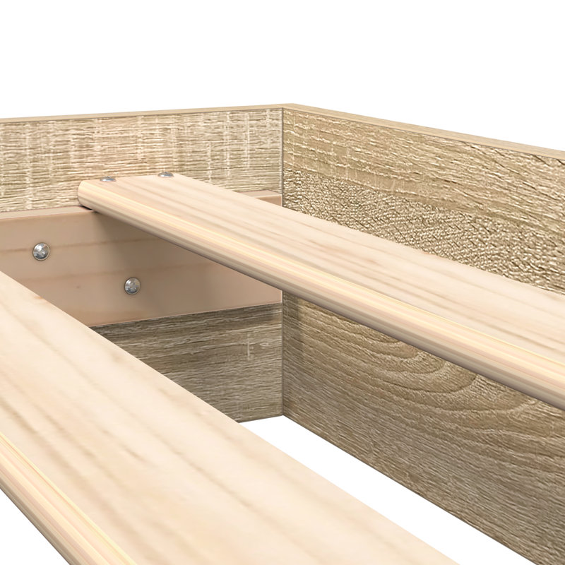 Bookcase Bed Engineered Wood, Sonoma Oak, Small Single (2'6)