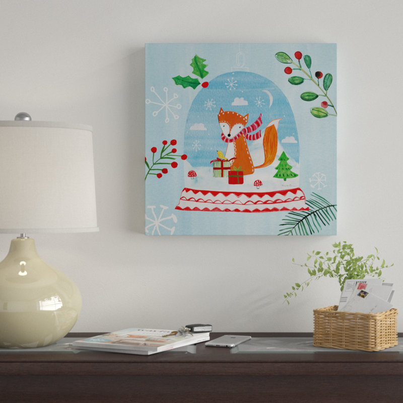 « snow globe animaux iii », art sur toile, H 18 po x l 18 po x P 2 po