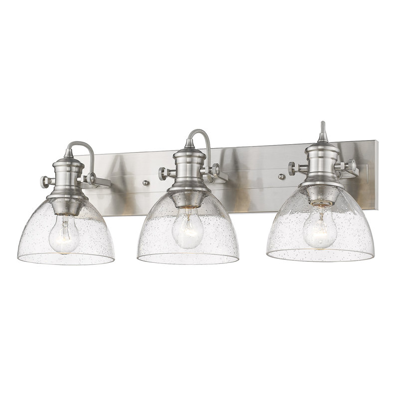 Bales Glass Semi Flush Mount, Pewter, Seeded Glass