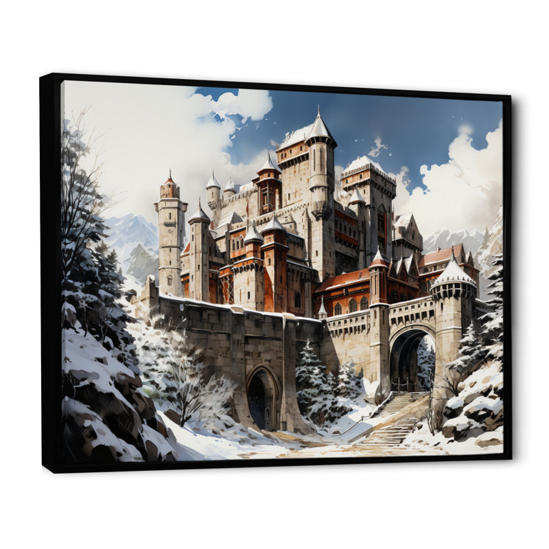 Maryse Fortresses Majestic Guardians IV - reproduction, H 30 po x l 40 po, Cadre flottant noir