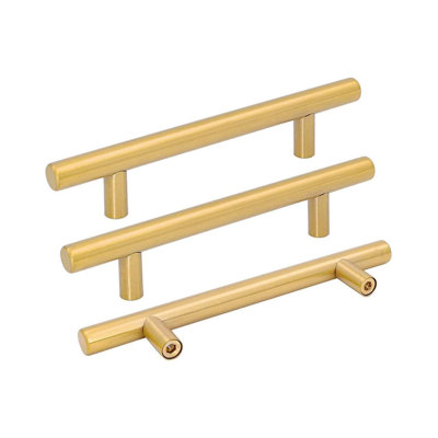 25 Pack 4 inch Gold Cabinet Handles Brushed Gold Cabinet Pulls Stainless Steel Drawer Pulls, Durable Kitchen Cabinet Handles - Bathroom Bedroom Dresser Handles Easy DIY Upgrade
