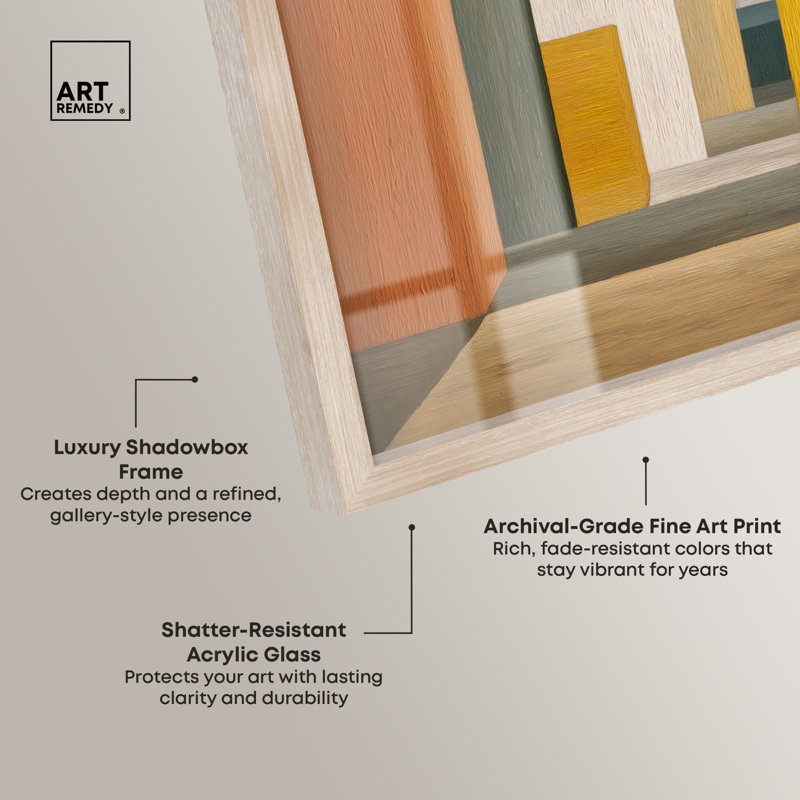«Earthen Pillars Boho», reproduction d'art abstrait par Art Remedy, H 13 po x l 13 po, Crème, crème