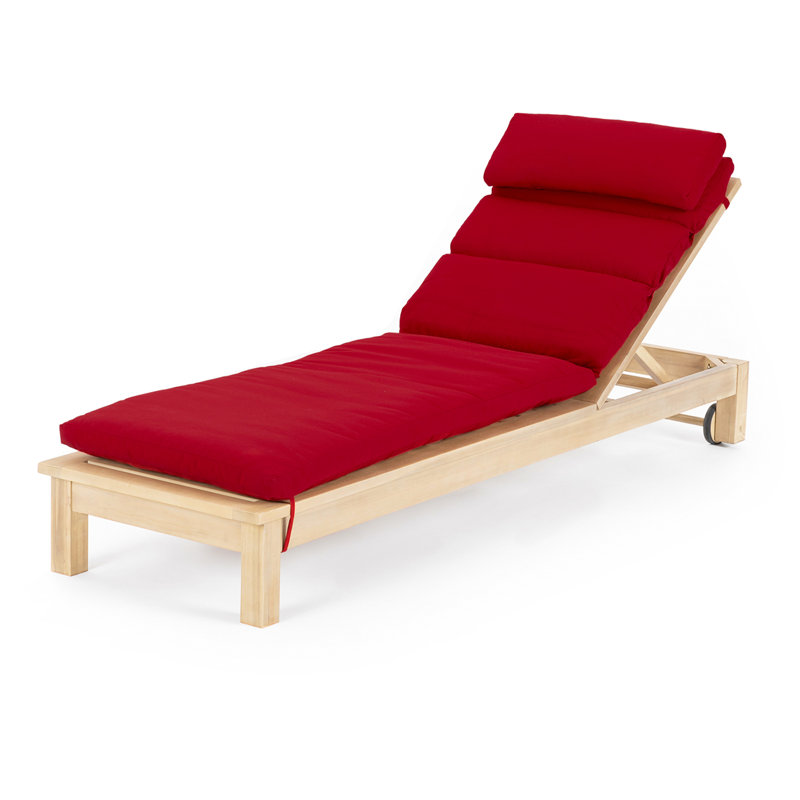 Ensemble de chaises longues inclinables 82 po avec coussins Sunbrella Paulet, Toile Sunbrella® rouge Jockey