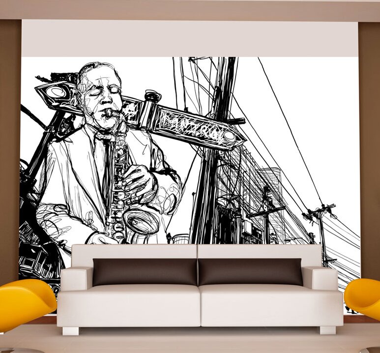 Fototapete Saxophonkonzert auf BRoadway 309 cm x 400 cm