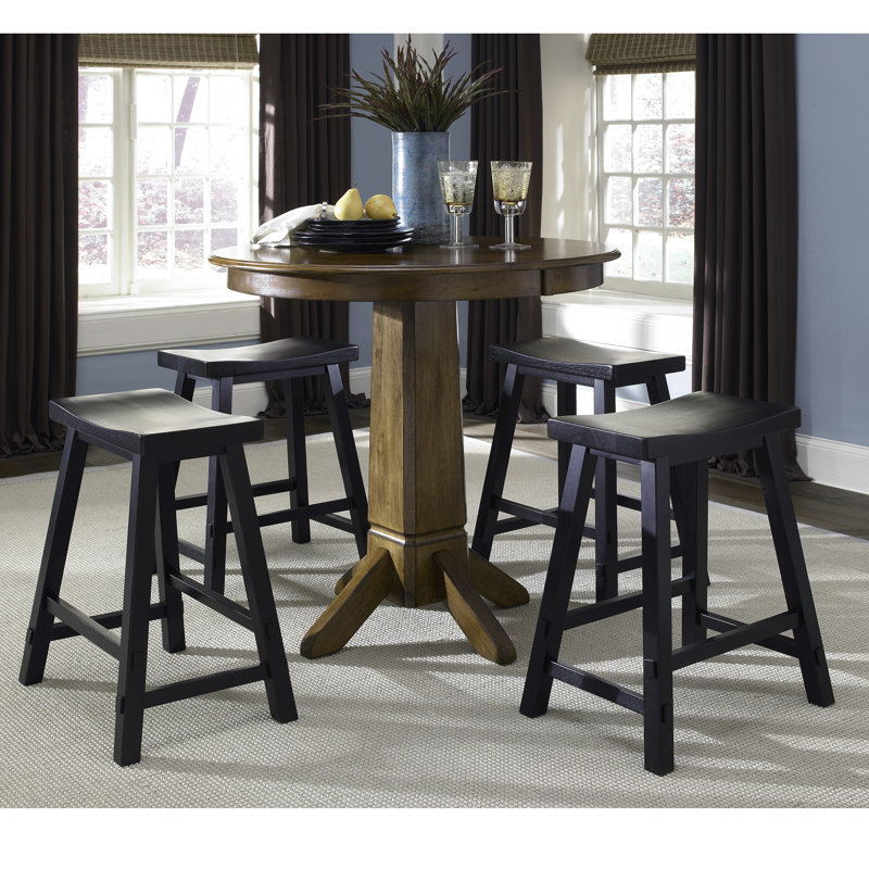 Knaack 24" Barstool w/ Chair Glides, Black, Counter Stool (24" Seat Height)