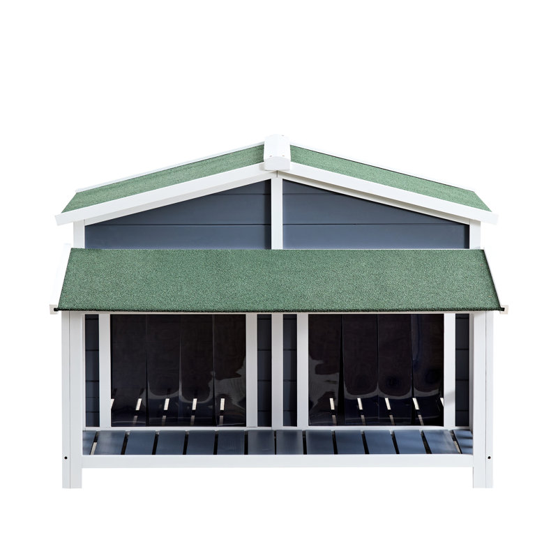 Dog House With Partition Panel - Divide Space As Needed Spacious Interior And Windproof Function Pet's Comfort