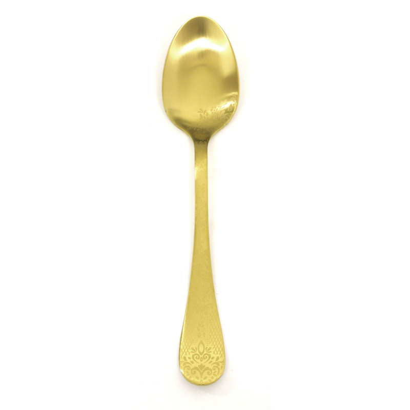 Casablanca Stainless Steel Serving Spoon, Ice Gold