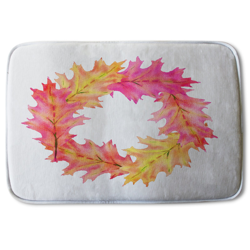 Aiva Non-Slip Bath Rug, Pink/Yellow Floral 6