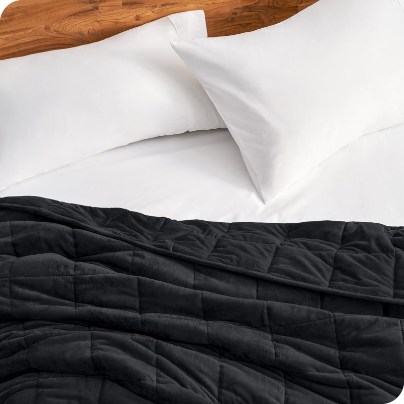 Couverture pondérée Minky, l 40 po x L 60 po, 10 lb, Noir