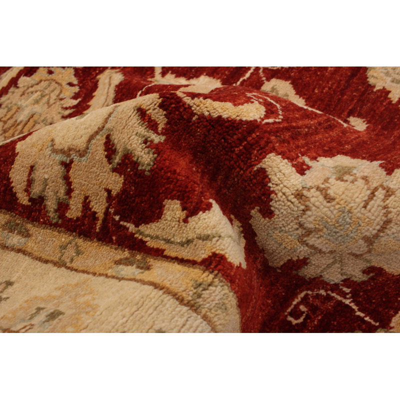Tapis de bois one-of-kind à la main noué la 2010 ushak rouge 4 pi x 5 pi 10 po Resch