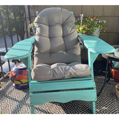 Outdoor Adirondack Chair Cushion, Waterproof, High Back Glider & Rocker Replacement Cushion With Tie Straps For Patio Furniture