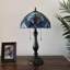 Lampe de table Tiffany en verre teinté vert bleu avec ampoules DEL Lampe de liaison l 12 po x P 12 po x H 22 po-862772685