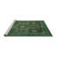 Tapis oriental en chenille tissé à la machine en bleu-1833551079