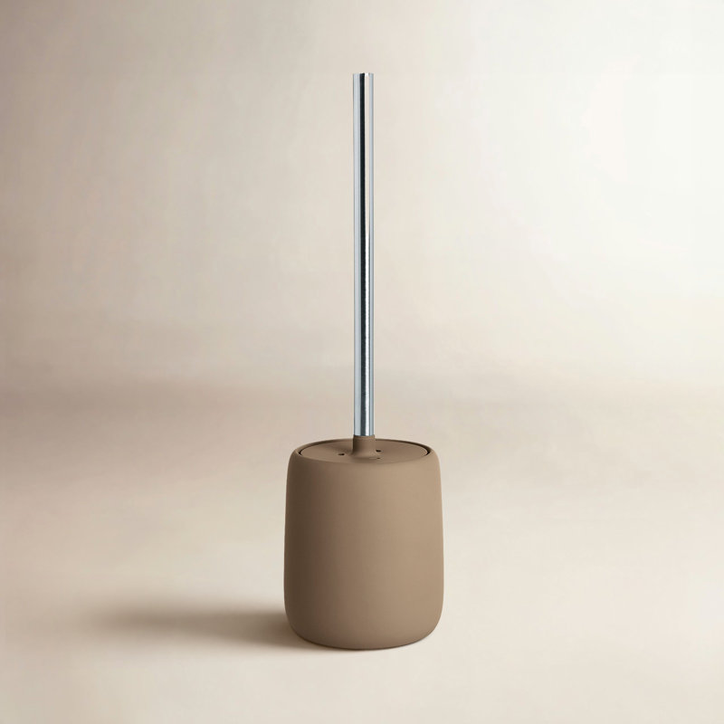 SONO 15.37" Ceramic Toilet Brush and Holder, Tan