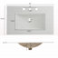 Meuble-lavabo de 30 po avec lavabo en céramique, équipé de poignées verticales et de tiroirs pleine extension, meuble-lavabo autoportant avec glissières de tiroir à fermeture en douceur, conception cannelée, brun foncé-1298180733