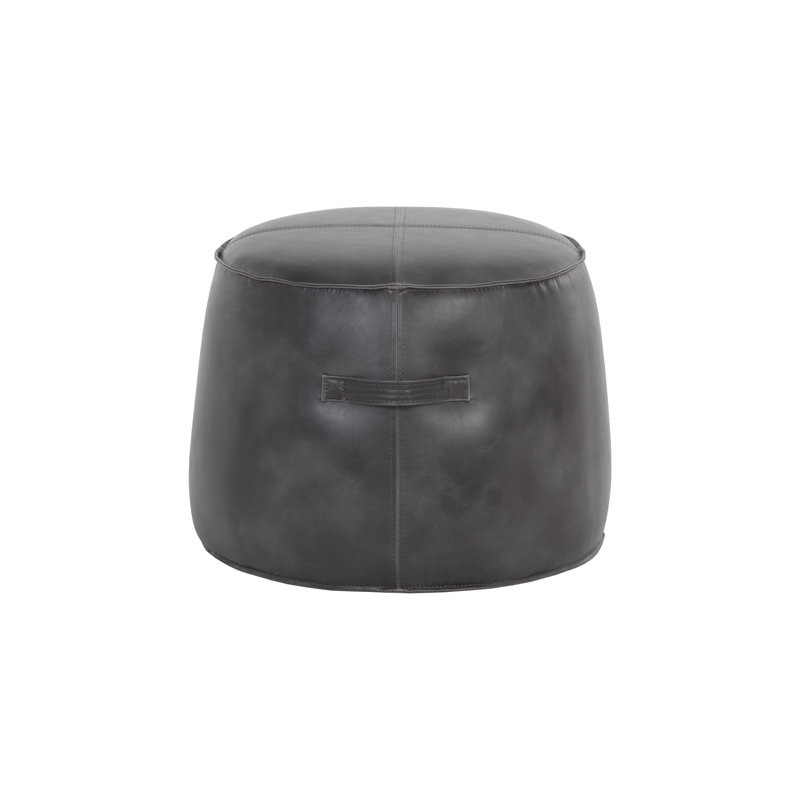 5West Mitchell Ottoman, Gray Faux Leather