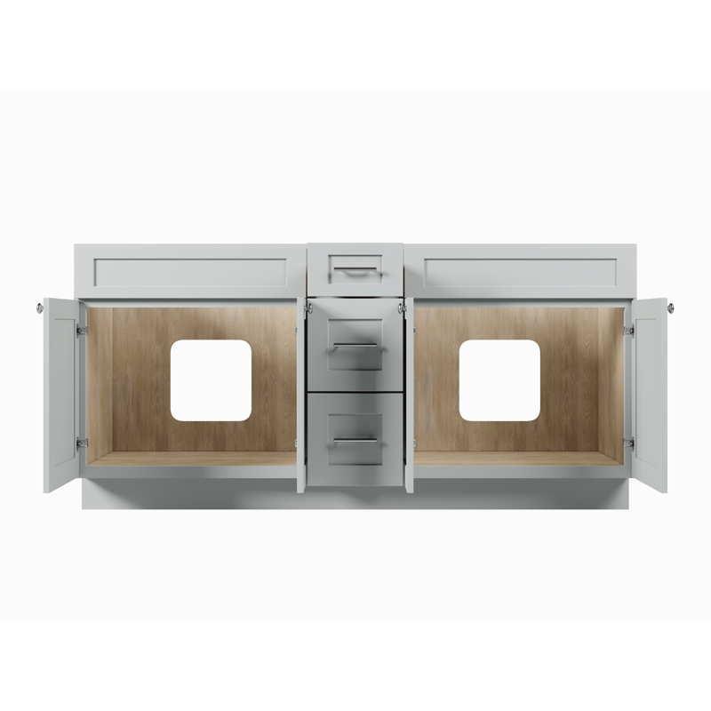 Base de meuble-lavabo double 72 po Disar, Gris