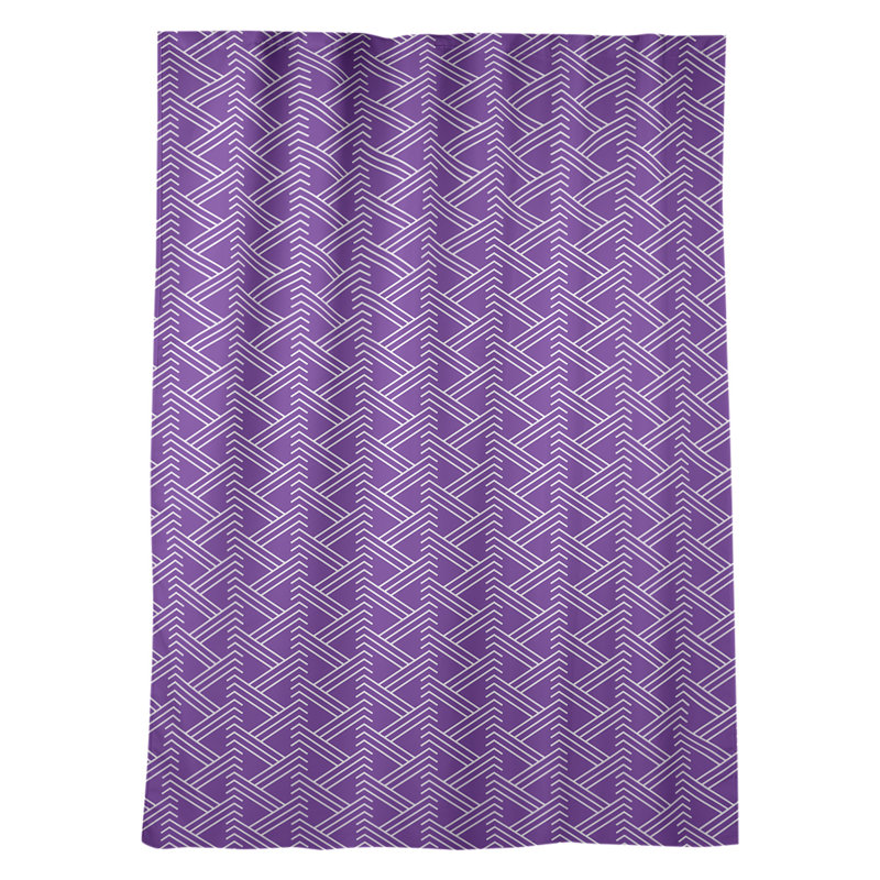 Jordao Room Darkening Curtain Single Panel, Purple/White