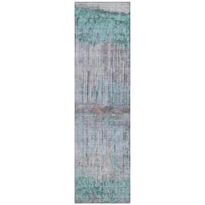 Machine Washable Indoor/Outdoor Chantille ACN2428 Abstract Rug