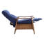 Fauteuil inclinable de salon - lin bleu, rembourrage épais et fauteuil confortable à fonction réglable pour coussin de siège