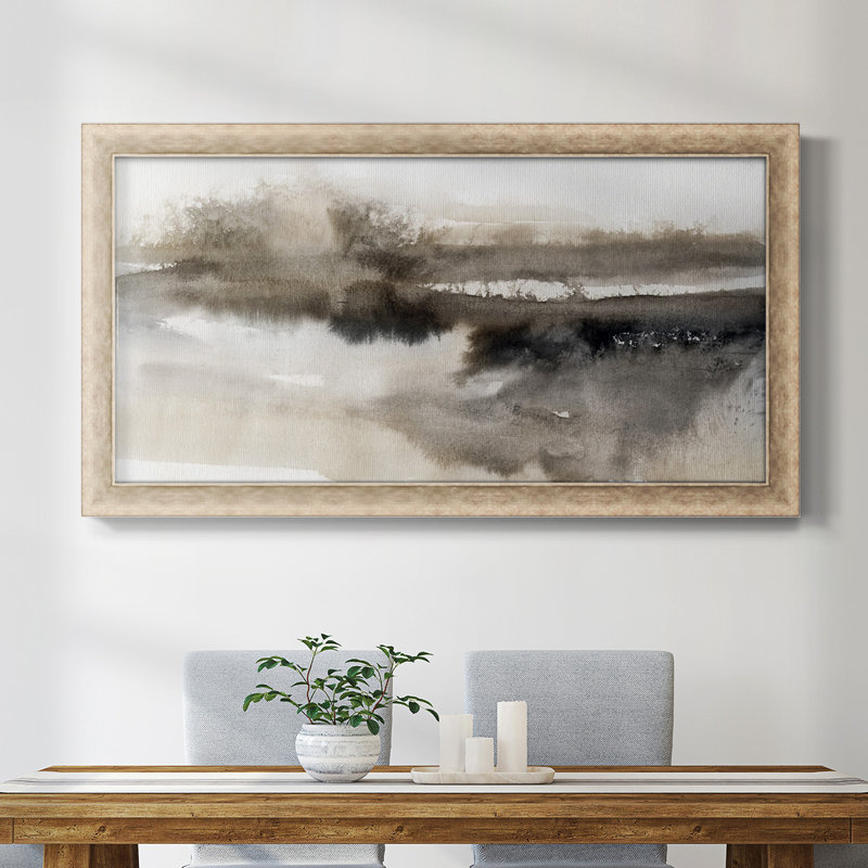 Serenity Lake - reproduction de photo sur toile, H 29 po x l 53 po x P 1,25 po, gris