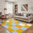 Liadan Gridlock Geometric Checkerboard Machine Washable Yellow / Blue / Beige Indoor Area Rug with Non-Slip Backing-128992440