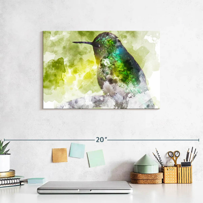 Hummingbird In Emerald, 8" H x 12" W