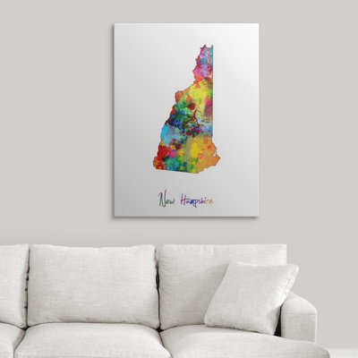 Francy «New Hampshire Map» par Abarca, impression