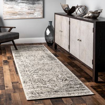 Fullwood Power Loom Traditional Faded Medallion Gray Rug