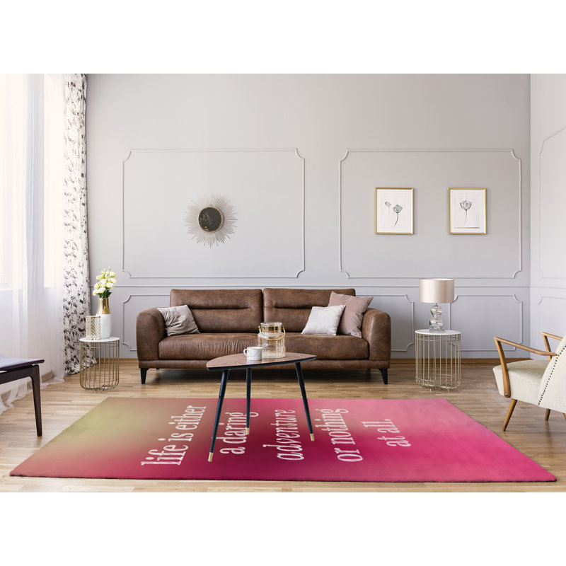 Quotes Chenille Indoor Rug, Rectangle 5' x 7'