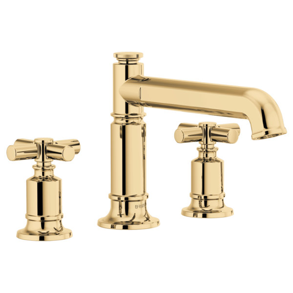 Invari® Roman Tub Faucet, Polished Gold, Cross