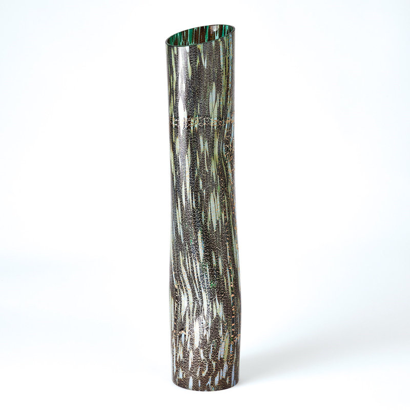 Dimple Handmade Glass Table Vase, 25" H x 5" W x 4.75" D, Macchio