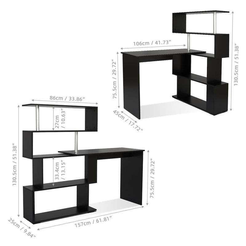 L-Shaped Computer Desk, Black