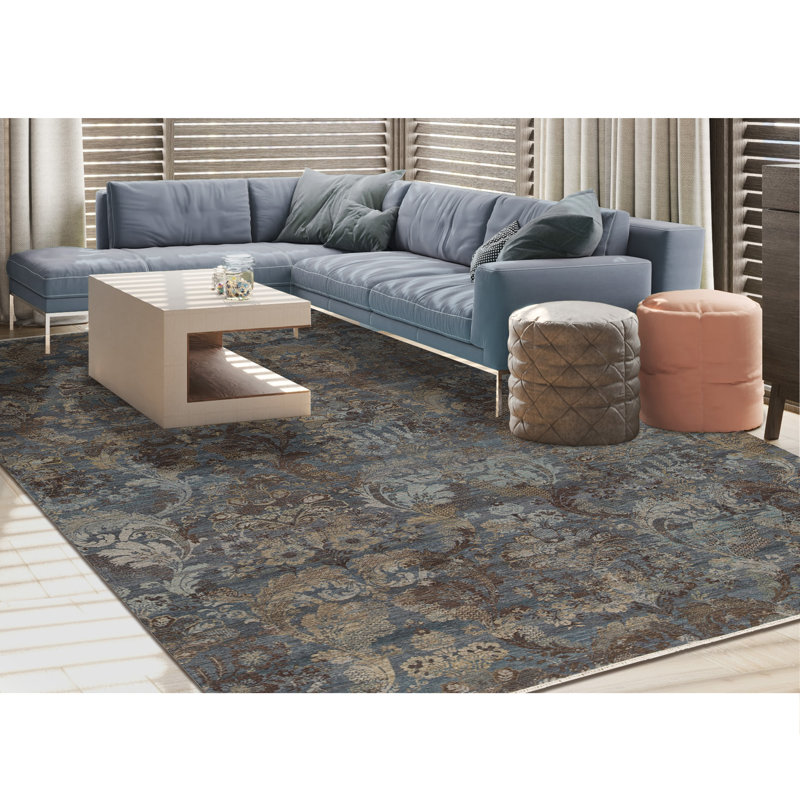 Mudra Wool Damask Area Rug