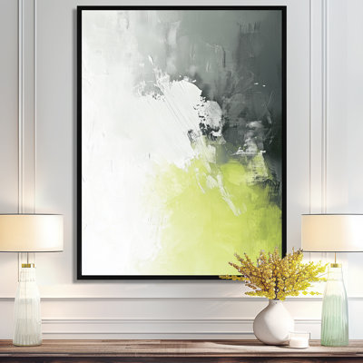 «Cool Grey Lime Texture I», art mural sur toile contemporain gris