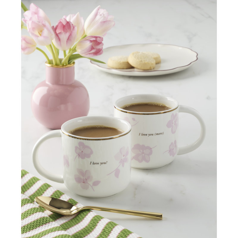 Spring Pansies Mugs, Set of 2