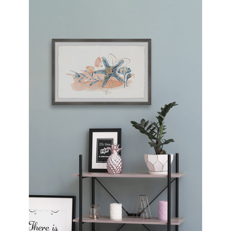 Starfish On Seaweed by Marmont Hill - Single Picture Frame Painting, 38cm H x 45cm W x 3.81cm D
