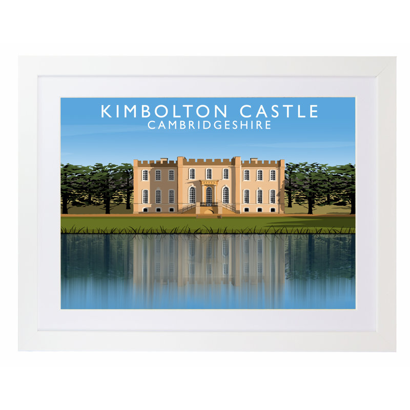 Kimbolton Castle by Richard O'Neil - Print, White Wood Frame, 33.5 cm H x 43.5 cm W x 2.2 cm D