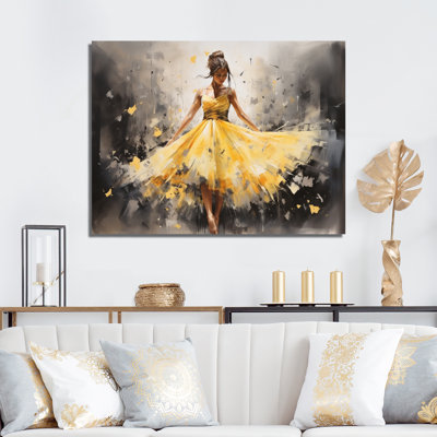 Yellow Ballet Dance - Ballet Framed Prints