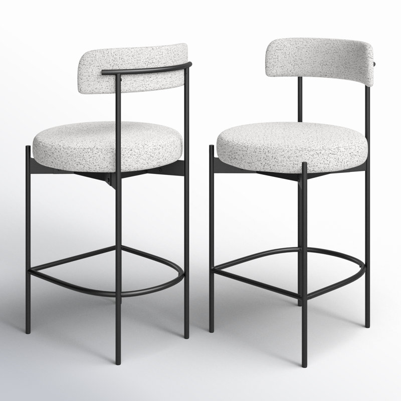 Liana Upholstered Counter Stool, Black/White