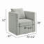 Chaise grise rotative 360 degrés en tissu gris performance avec coussins ultra doux et réversibles, matériau de teinture pivotant de 65,27 lb, hauteur de 32,17 po