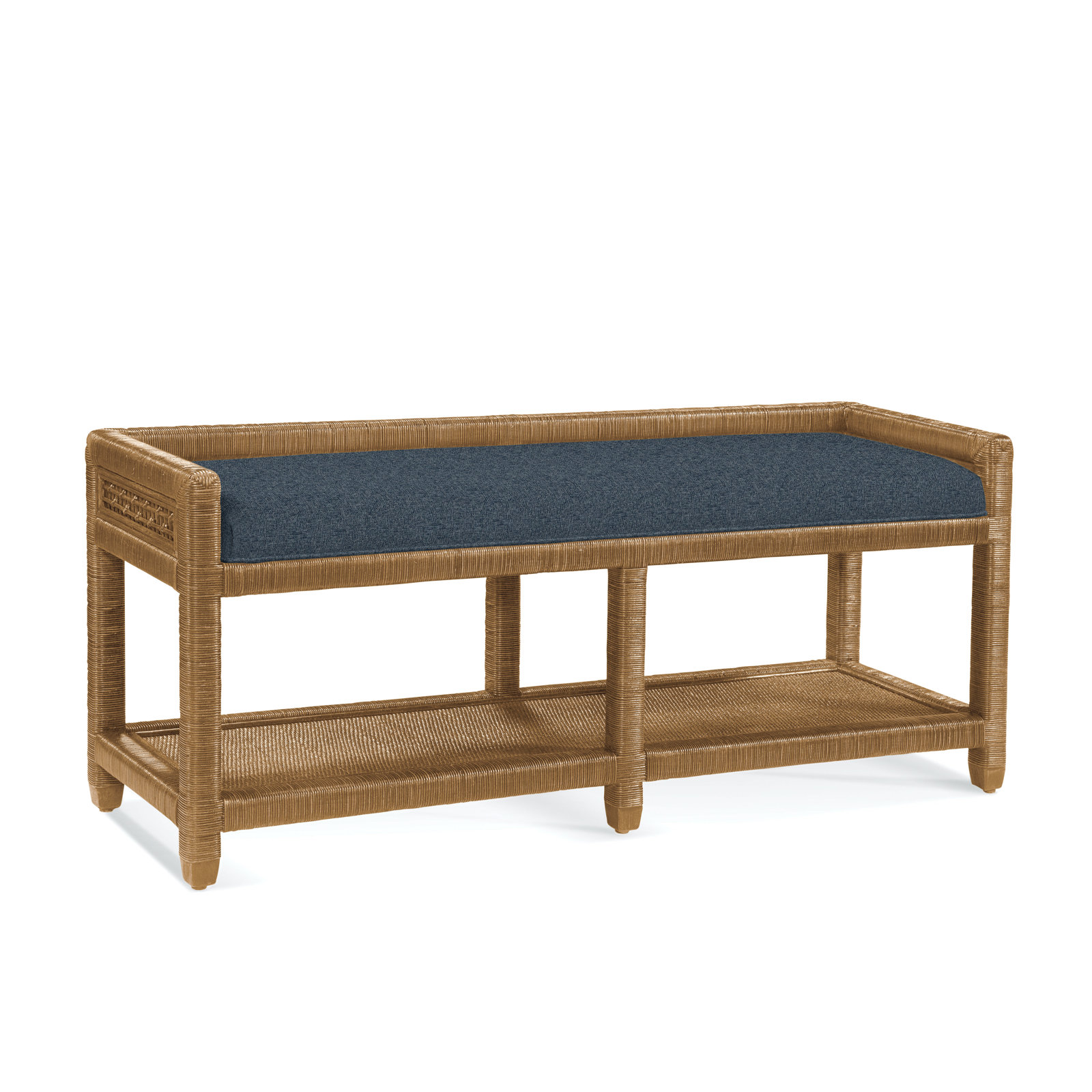 Silvio 54" Storage Bench, Basic Blue; 0317-63, Honey
