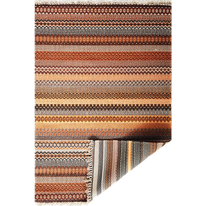 Brown Woven Ethnic Rug, Rectangle 5'1.02" x 7'6.55"